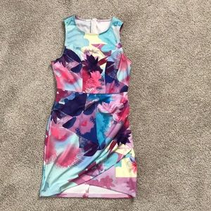 Floral print cocktail bodycon dress